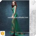 2016 OEM Services Gorgeous Lace Embroidery Sleeveless Elegant Green Trumpet Evening Dress Mermaid Fishtail Maxi Dress